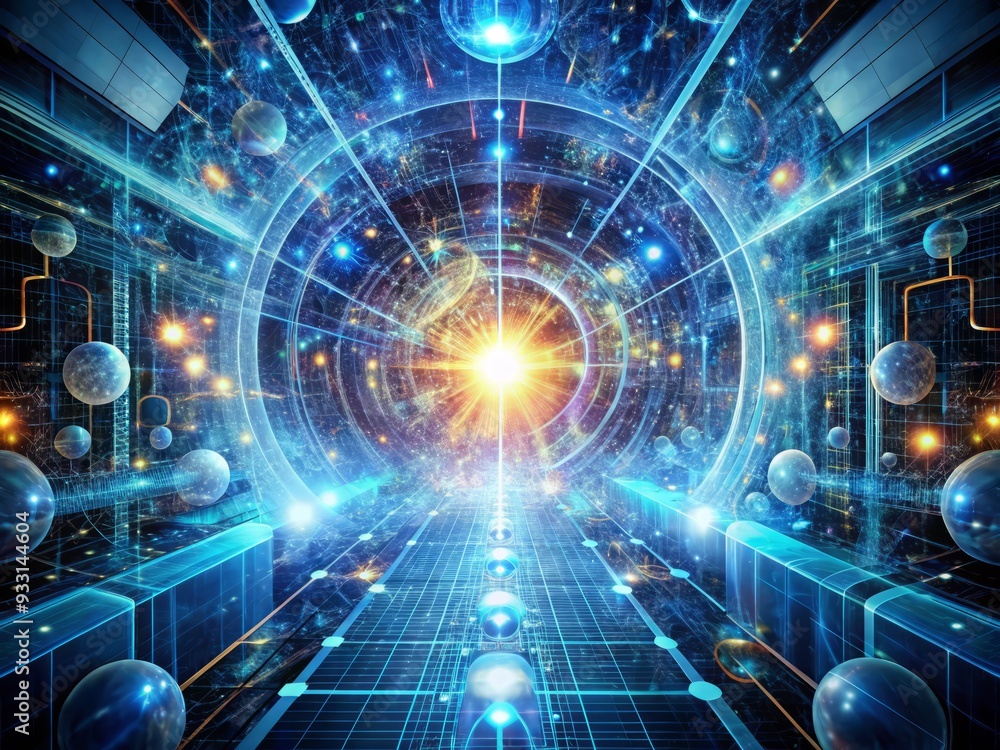 Fototapeta premium Futuristic Cybernetic Quantum Realm