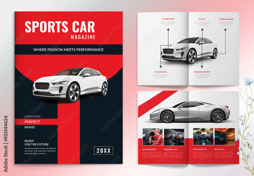 Car Magazine Layout Stock Template | Adobe Stock