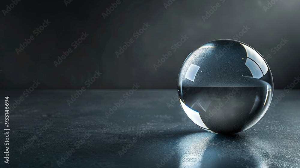 Glass Sphere on Dark Background. Glass Sphere on Dark Background.