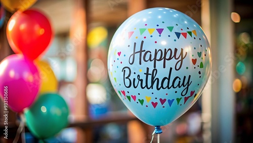 happy birthday balloon text