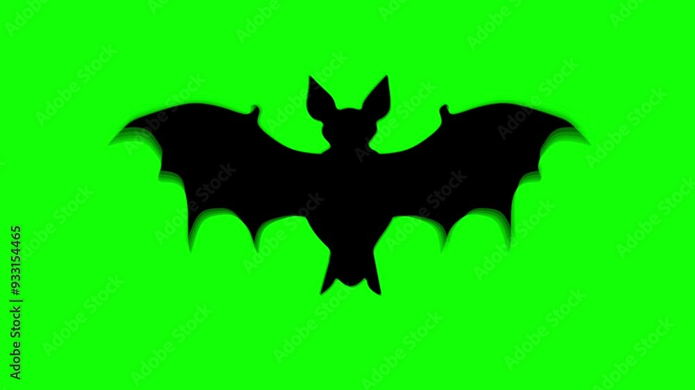 A single Halloween bat animated against a green background. Seamless loop animation with motion blur A single Halloween bat animated against a green background. Seamless loop animation with motion blur