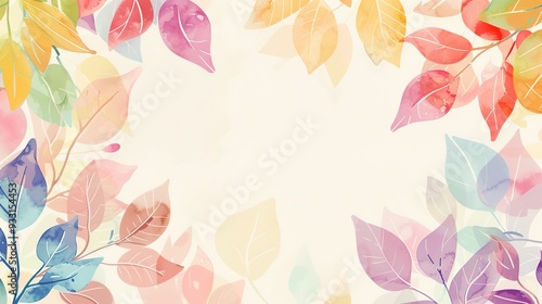 nature background foliage with watercolor style