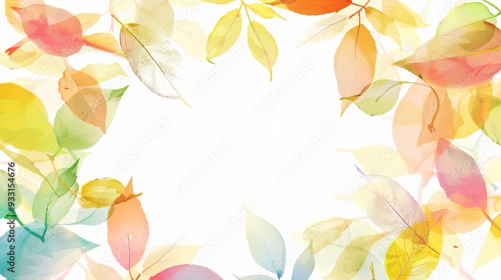 nature background foliage with watercolor style nature background foliage with watercolor style