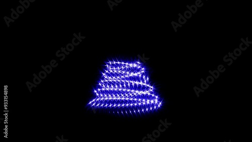 Merry Christmas, Christmas tree made of glowing tinse photo