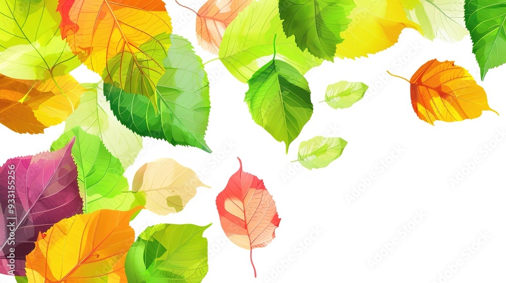 nature background foliage with watercolor style nature background foliage with watercolor style