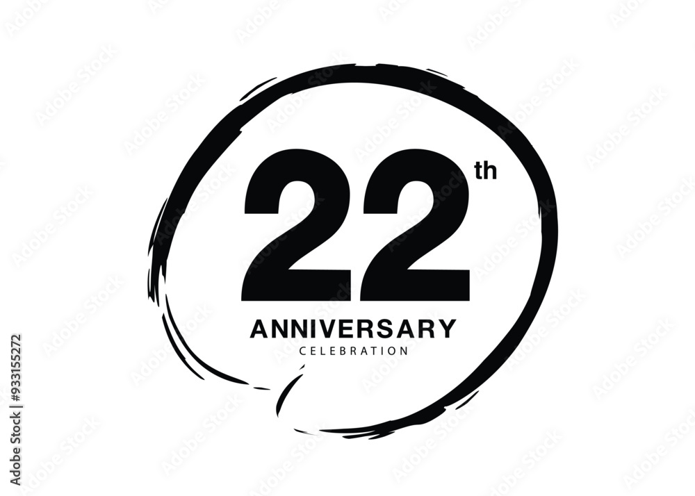 22 Years Anniversary Celebration logo black paintbrush vector, 22 number logo design, 22th Birthday Logo, happy Anniversary, Vector Anniversary For Celebration, poster, Invitation Card, black color 22 Years Anniversary Celebration logo black paintbrush vector, 22 number logo design, 22th Birthday Logo, happy Anniversary, Vector Anniversary For Celebration, poster, Invitation Card, black color