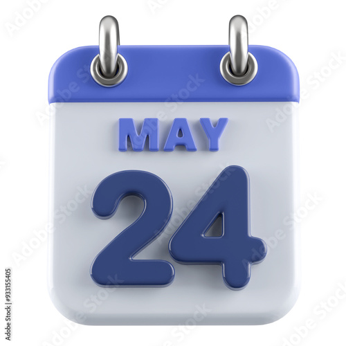 24th May Calendar Icon 3D Render photo