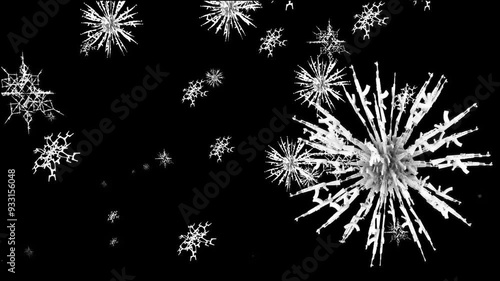 Snowflakes from Kalashnikov mashine gun.