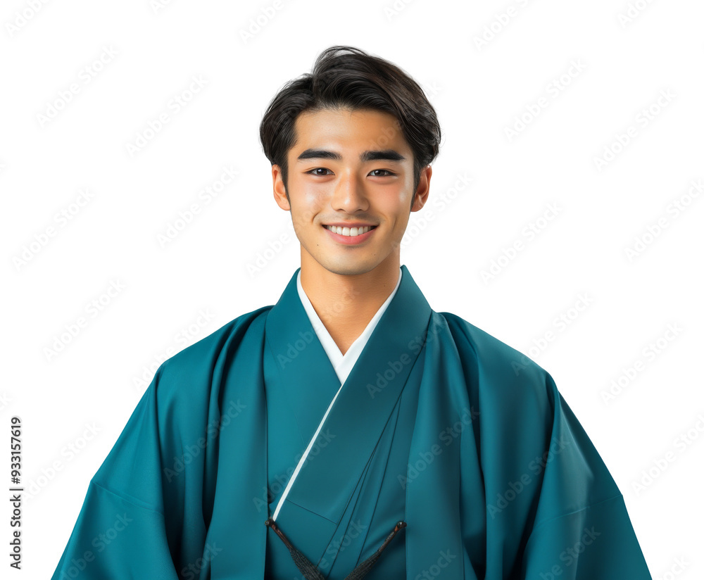 Portrait of a Handsome Japanese Man in Cultural Attire Inspired Isolated on Transparent Background Portrait of a Handsome Japanese Man in Cultural Attire Inspired Isolated on Transparent Background