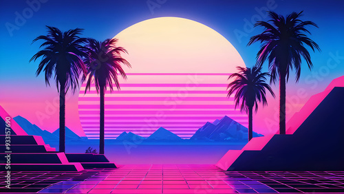 panorama tramonto estivo tropicale 