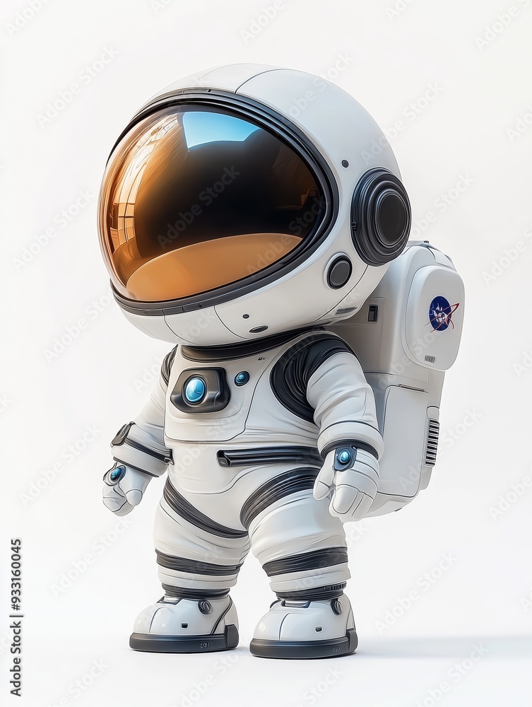 An adorable astronaut character in white space gear, with a reflective visor, prepared for exciting space missions and cosmic exploration. An adorable astronaut character in white space gear, with a reflective visor, prepared for exciting space missions and cosmic exploration.