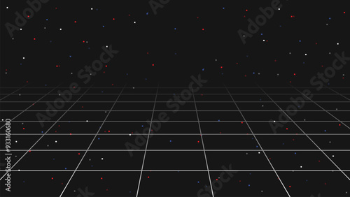 Retro background futuristic landscape 1980s style. Synthwave wireframe landscape.Digital retro landscape cyber surface. 80s party background.	