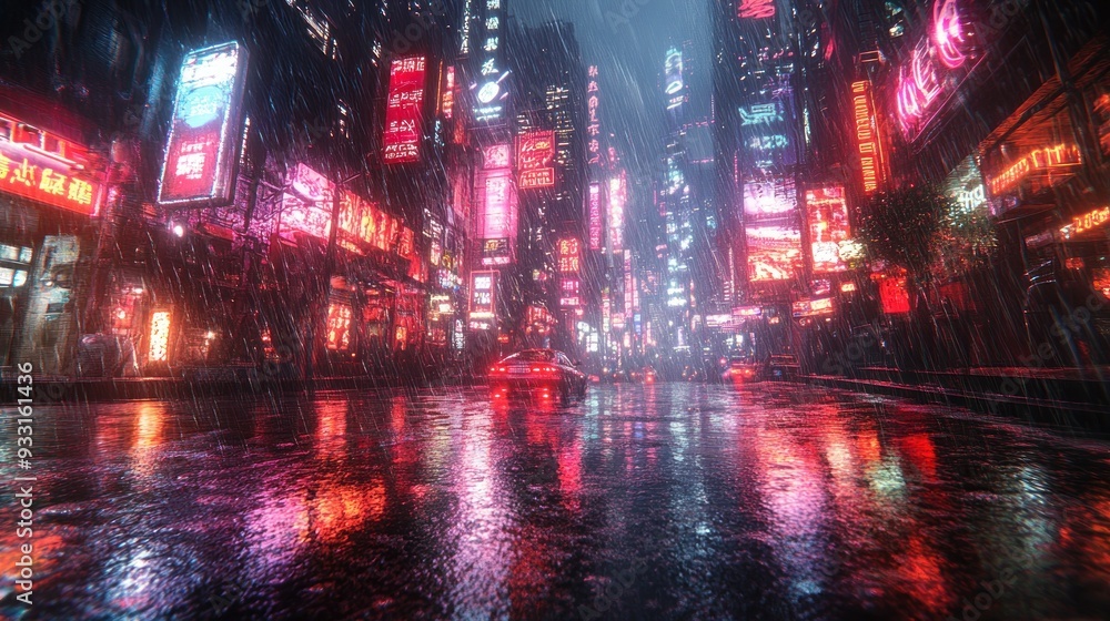 Rainy Night in Neon City Rainy Night in Neon City