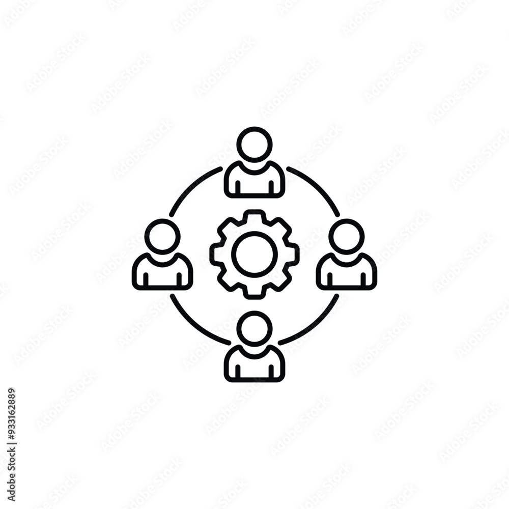 Team Work icon design with white background stock illustration Team Work icon design with white background stock illustration