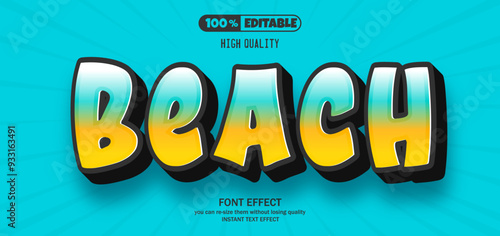 Beach text effect. Editable text effect.