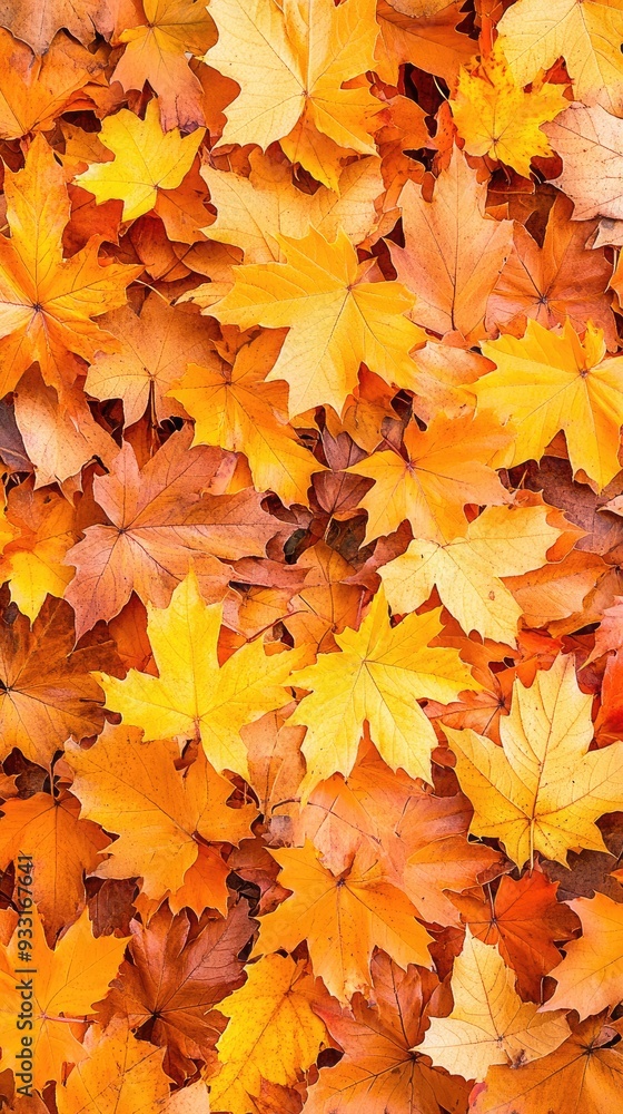 A vibrant collection of autumn maple leaves in rich orange and brown hues against a dark backdrop A vibrant collection of autumn maple leaves in rich orange and brown hues against a dark backdrop