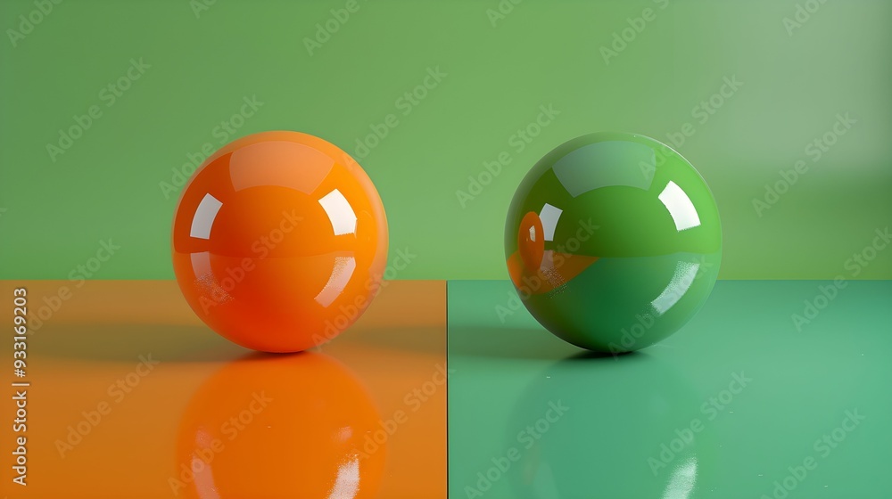 shiny balls orange and green background shiny balls orange and green background