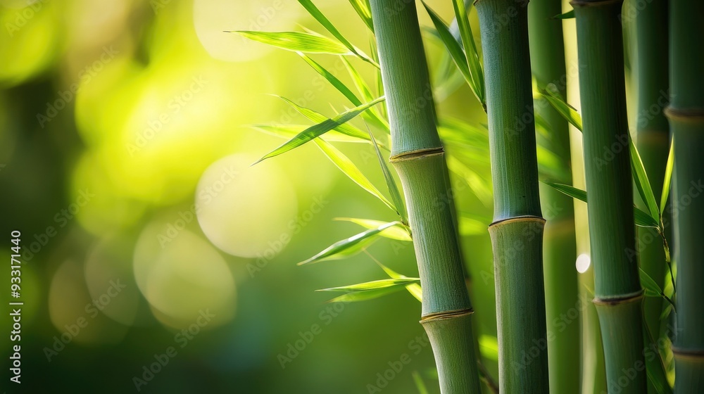 A close-up view of bamboo stalks, bathed in gentle sunlight, highlighting their rich green hues and natural texture. A close-up view of bamboo stalks, bathed in gentle sunlight, highlighting their rich green hues and natural texture.