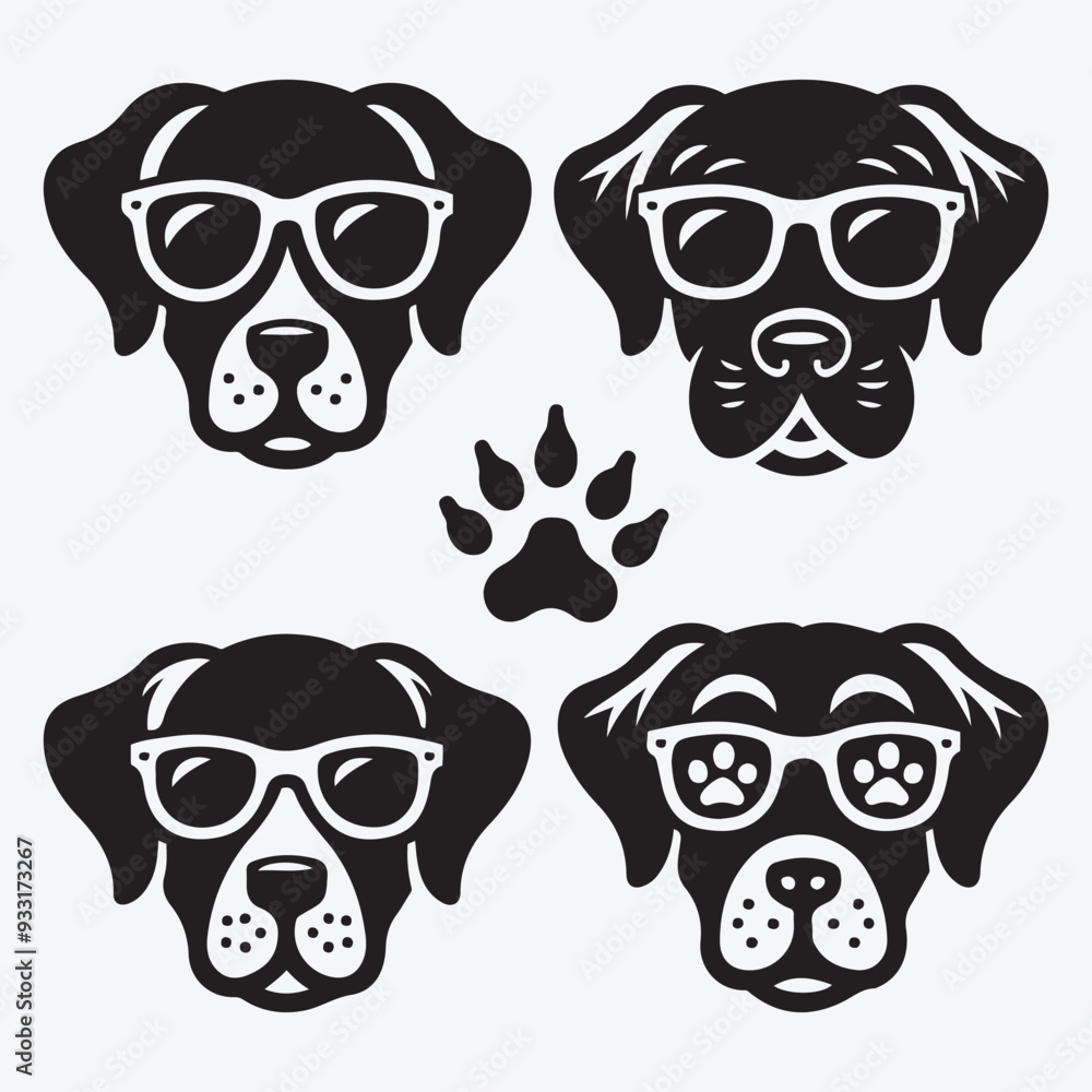 Obraz premium Creative Dog Silhouette Collection Stunning Clip Art for All Pet Enthusiasts