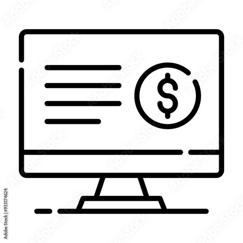 content monetization line icon.	