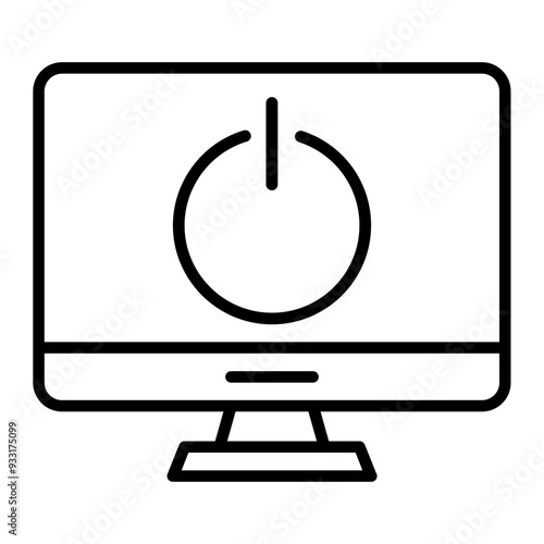 shut down  line icon
