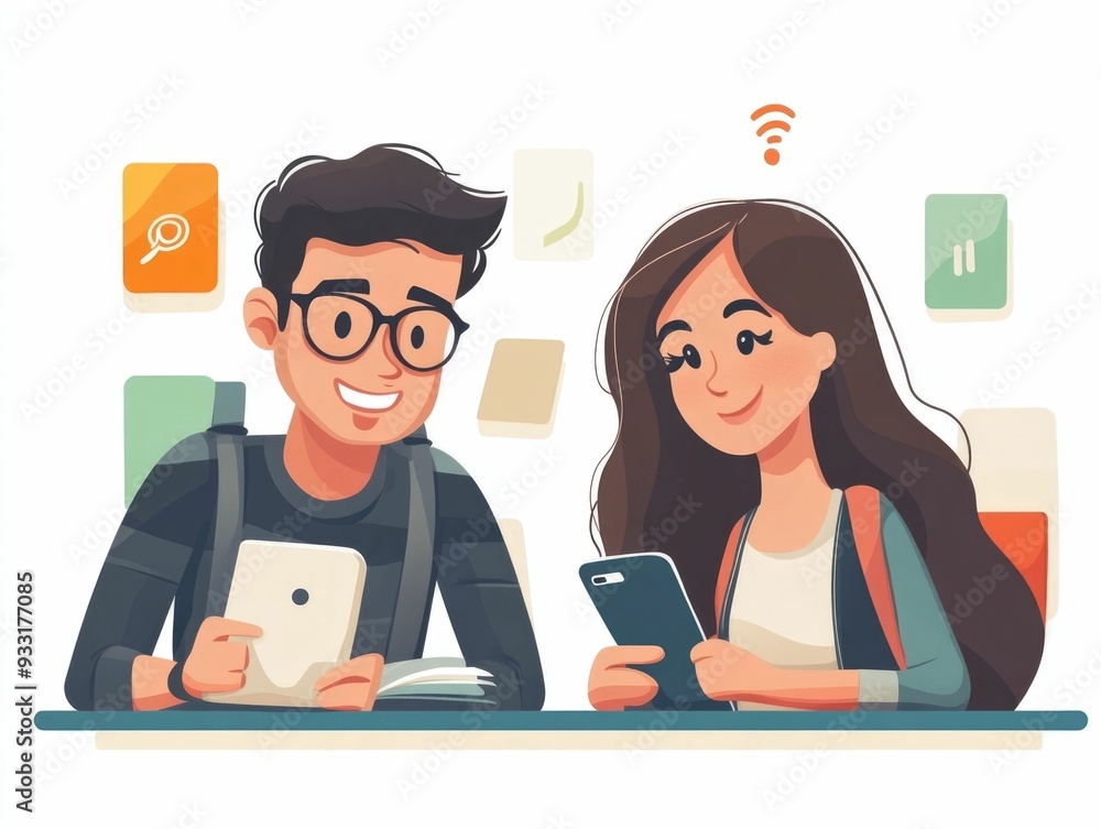 Flat of a mobile app for language learning and pronunciation practice Flat of a mobile app for language learning and pronunciation practice