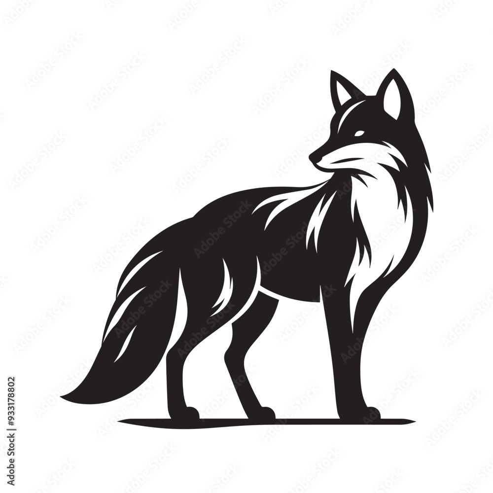 Fox silhouette vector art illustration Fox silhouette vector art illustration