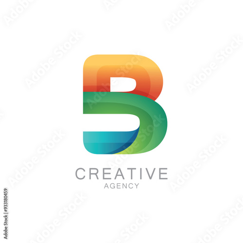 Colorful Creative Agency Logo With Gradient Letter B Design

