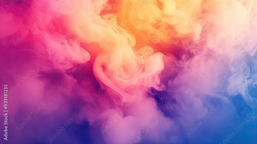 Captivating burst of color with swirling smoke and mist, set against a gradient backdrop. Captivating burst of color with swirling smoke and mist, set against a gradient backdrop.