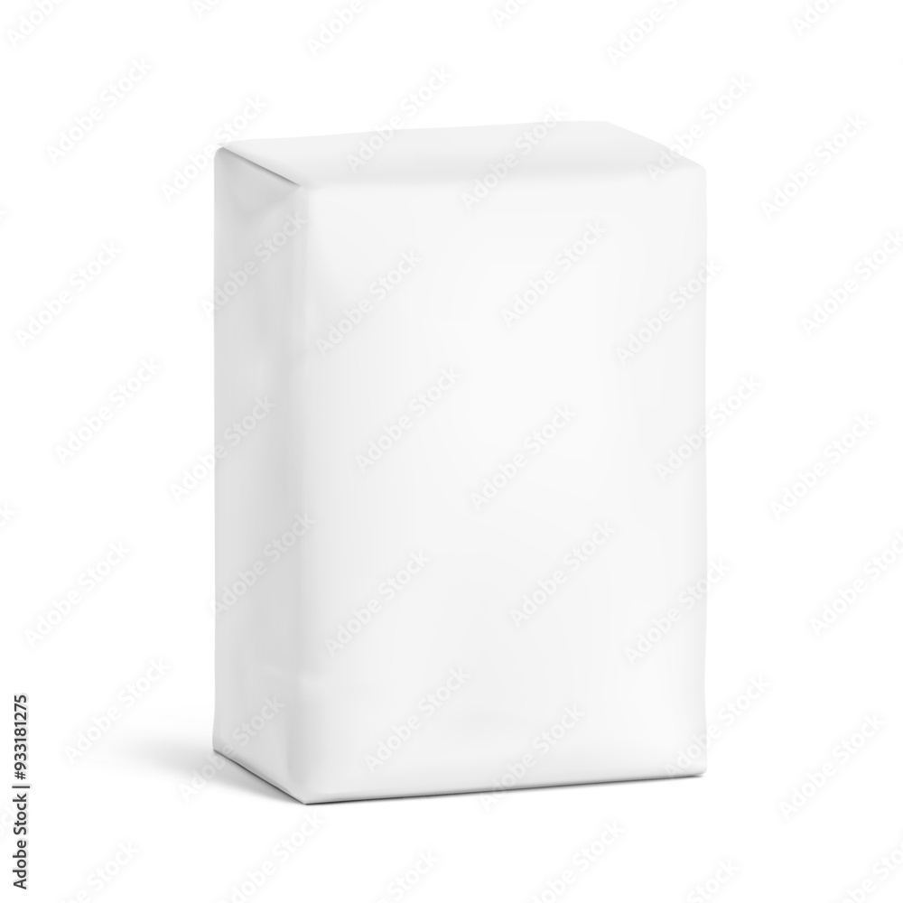 Vertical bag package mockup. Half side view. Vector illustration isolated on white background. Easy to use for presentation your product, idea, promo, design. EPS10. Vertical bag package mockup. Half side view. Vector illustration isolated on white background. Easy to use for presentation your product, idea, promo, design. EPS10.