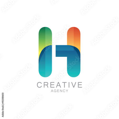 Colorful Creative Agency Logo With Gradient Letter H Design


