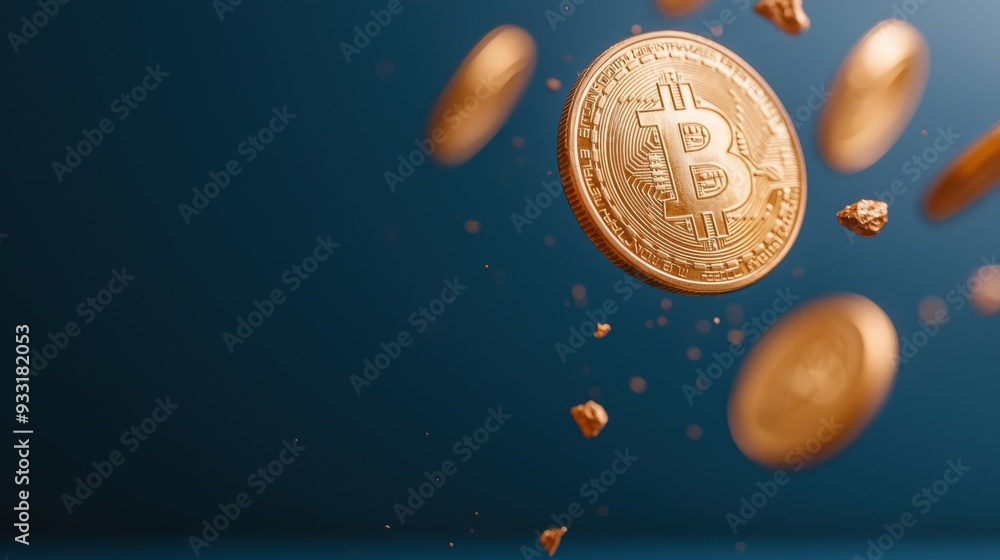 Economic Impact of Deflation through Shrinking Digital Currency Symbols on Copy Space Background, 8K High Detail Image Economic Impact of Deflation through Shrinking Digital Currency Symbols on Copy Space Background, 8K High Detail Image