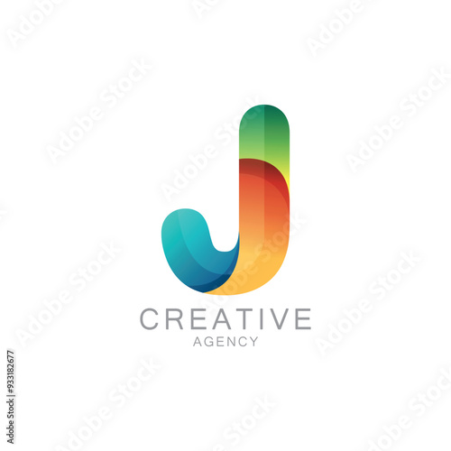 Colorful Creative Agency Logo With Gradient Letter J Design

