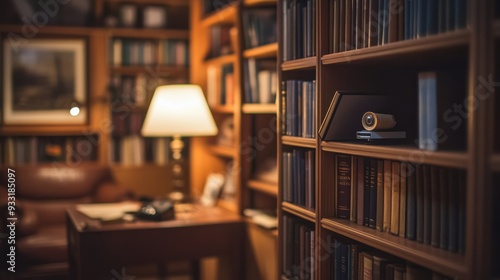 Wallpaper Mural Hidden surveillance camera disguised in a cozy home library Torontodigital.ca