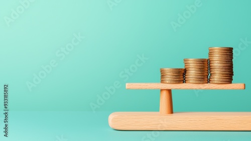 Balancing Act of Economic Inequality - Seesaw Symbolizing Wealth Disparity with Copy Space, Detailed Conceptual Image in 8K Resolution