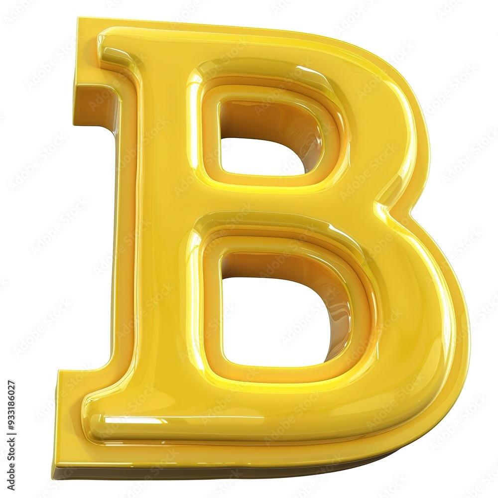 Large Capital Letter B in Cartoon Style Yellow 3D: A Bold and Vibrant Representation of the Letter B, Rendered in a Playful Cartoon Style with a Bright Yellow Color. Large Capital Letter B in Cartoon Style Yellow 3D: A Bold and Vibrant Representation of the Letter B, Rendered in a Playful Cartoon Style with a Bright Yellow Color.