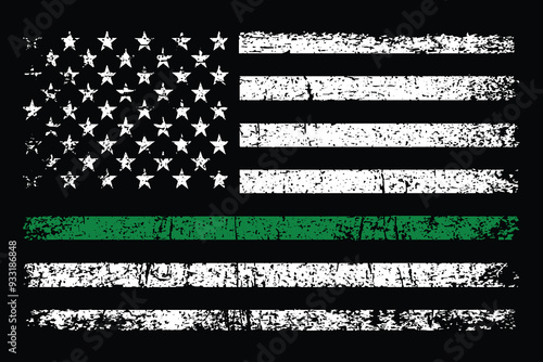 Thin Green Line Flag. Border Patrol Flag