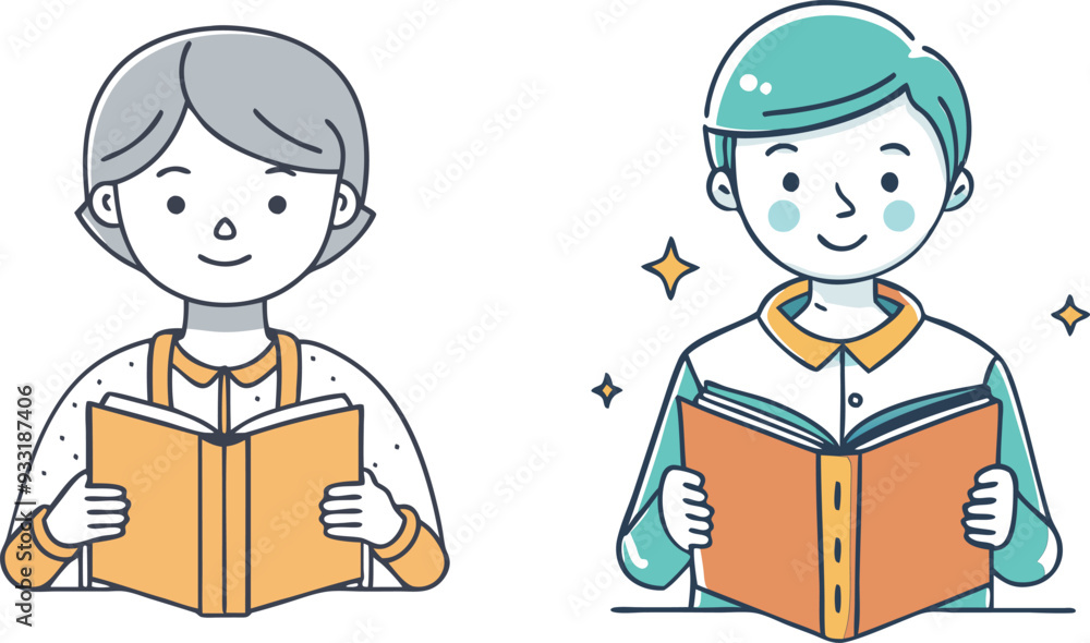A person reading a book vector illustration A person reading a book vector illustration