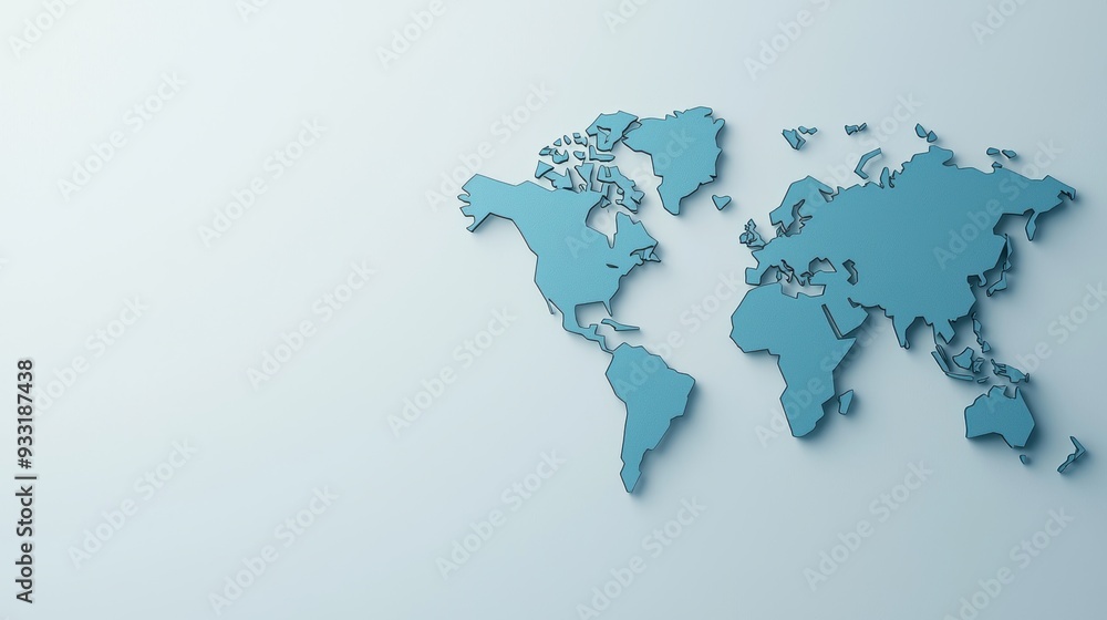 Global Trade Networks: Interconnected Continents Mapping Economy | Copy Space for Text, High Detail 8K Image Global Trade Networks: Interconnected Continents Mapping Economy | Copy Space for Text, High Detail 8K Image