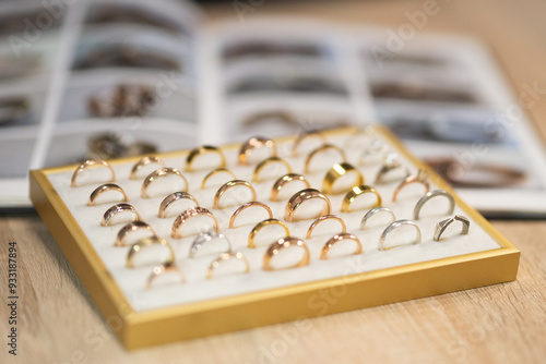 Wedding marriage rings in box gold, silver handmade