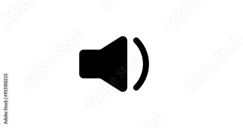 Loose sound animation. Black on white. Alpha channel. Footage. Transparetn background.