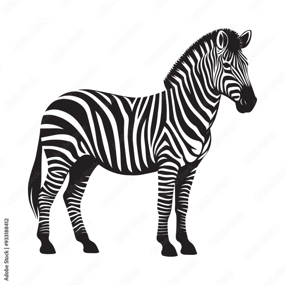 Obraz premium Zebra silhouette vector illustration