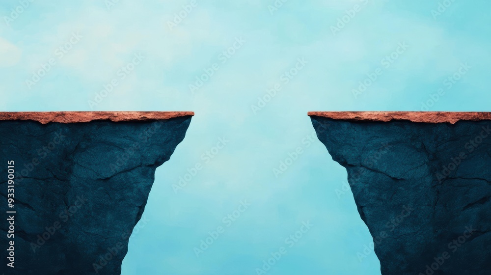 Connecting Economic Classes - Visual Metaphor of Bridging the Gap with Copy Space for Text, High Detail 8K Image