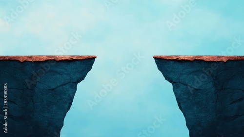 Connecting Economic Classes - Visual Metaphor of Bridging the Gap with Copy Space for Text, High Detail 8K Image photo