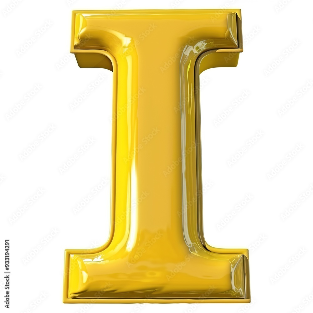 Large Capital Letter I in Cartoon Style Yellow 3D: A Bold and Vibrant Representation of the Letter I, Rendered in a Playful Cartoon Style with a Bright Yellow Color. Large Capital Letter I in Cartoon Style Yellow 3D: A Bold and Vibrant Representation of the Letter I, Rendered in a Playful Cartoon Style with a Bright Yellow Color.
