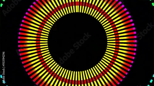 Colorful snowflake. Glows symbol on black background. Abstract winter concept. VJ Christmas 