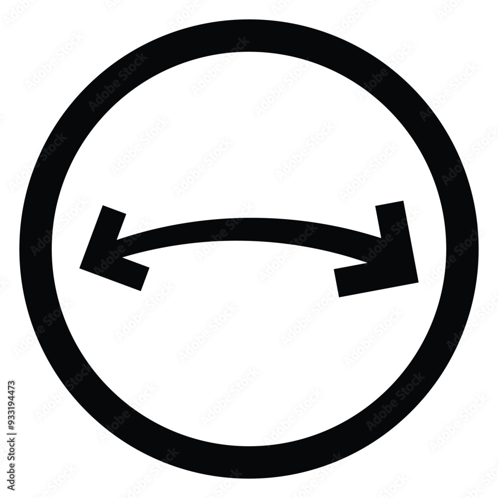 Artistic modern black arrow and circle stroke vector design isolated on a white square background Artistic modern black arrow and circle stroke vector design isolated on a white square background