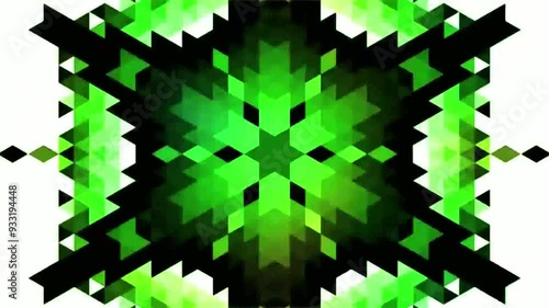 Colorful snowflake. Glows symbol on black background. Abstract winter concept. VJ Christmas 