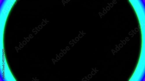 Colorful snowflake. Glows symbol on black background. Abstract winter concept. VJ Christmas 