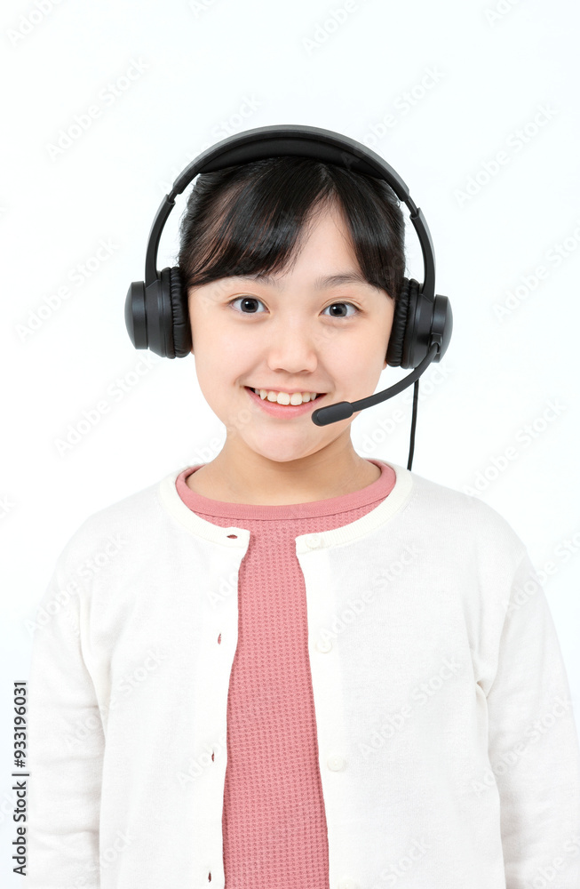 インカムをつけた女の子 インカムをつけた女の子